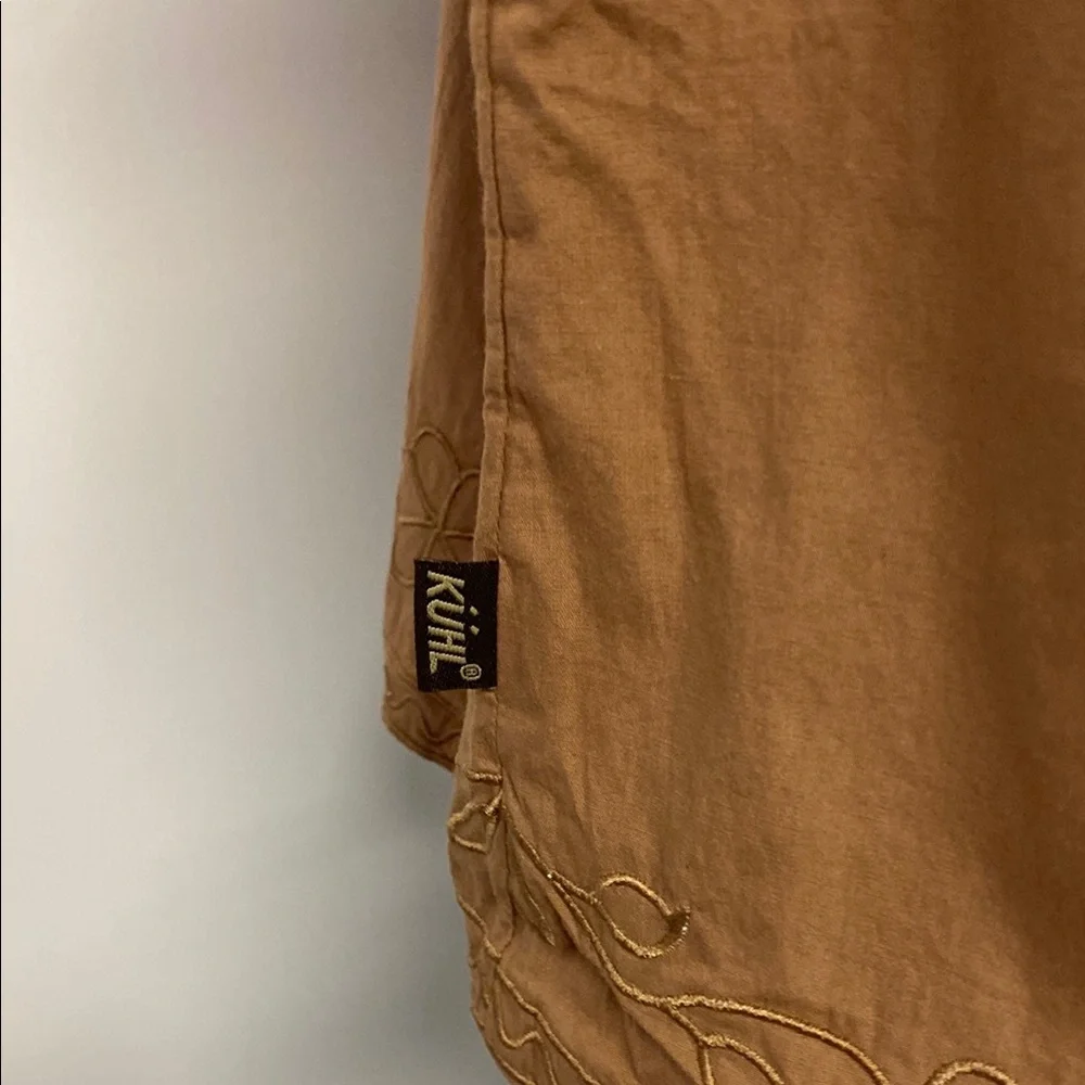 KUHL Embroidered Brown Sleeveless Top 100% Cotton - Picture 5 of 9